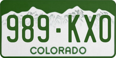 CO license plate 989KXO