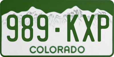 CO license plate 989KXP