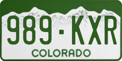 CO license plate 989KXR