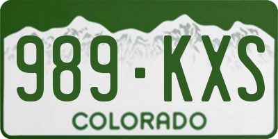 CO license plate 989KXS