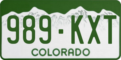 CO license plate 989KXT
