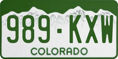 CO license plate 989KXW