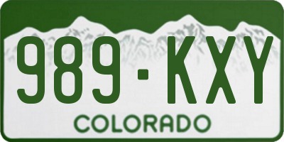 CO license plate 989KXY