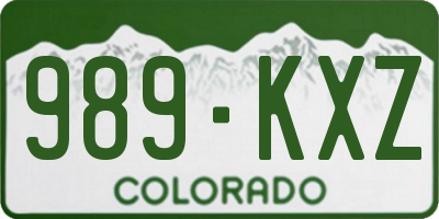 CO license plate 989KXZ