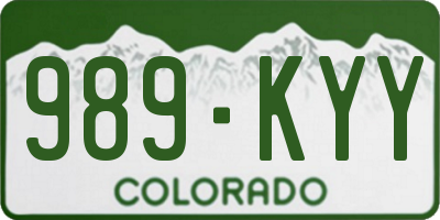 CO license plate 989KYY