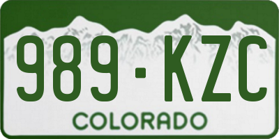 CO license plate 989KZC