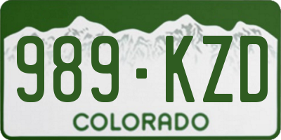 CO license plate 989KZD