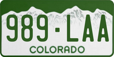 CO license plate 989LAA