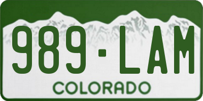 CO license plate 989LAM