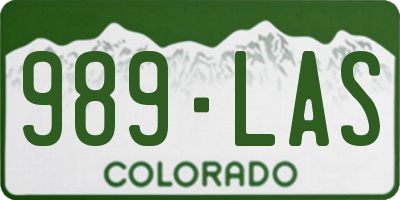 CO license plate 989LAS