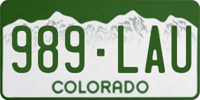 CO license plate 989LAU