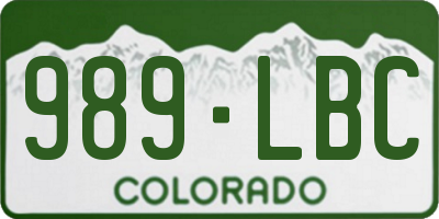 CO license plate 989LBC