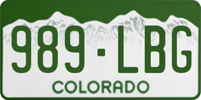 CO license plate 989LBG
