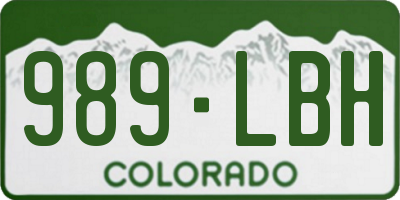 CO license plate 989LBH