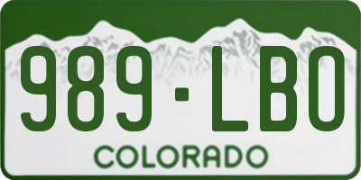 CO license plate 989LBO