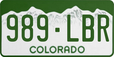 CO license plate 989LBR