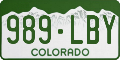 CO license plate 989LBY