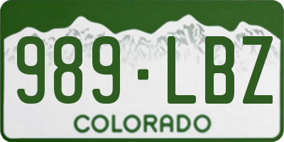 CO license plate 989LBZ
