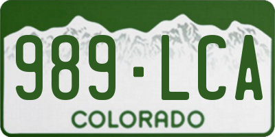 CO license plate 989LCA
