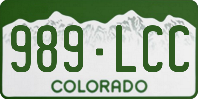 CO license plate 989LCC