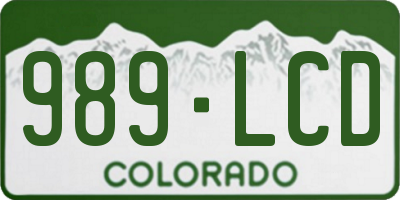 CO license plate 989LCD