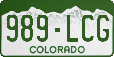 CO license plate 989LCG