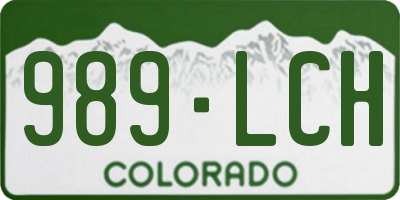 CO license plate 989LCH