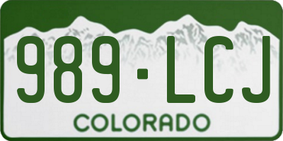 CO license plate 989LCJ