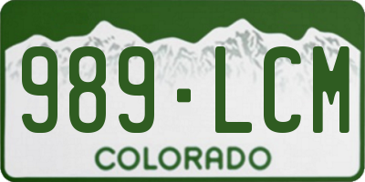CO license plate 989LCM