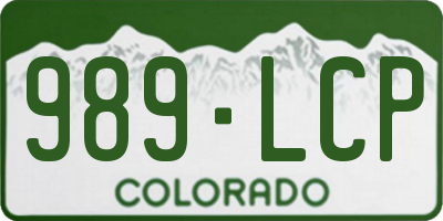 CO license plate 989LCP