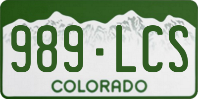 CO license plate 989LCS