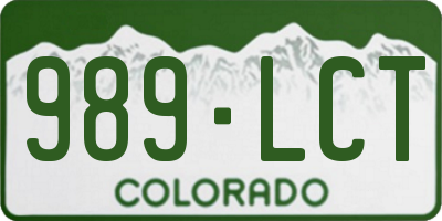 CO license plate 989LCT