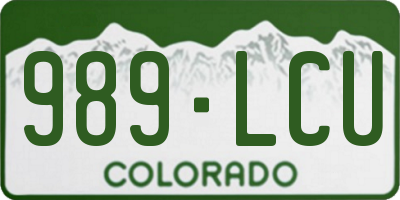 CO license plate 989LCU