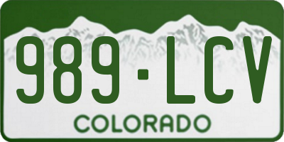 CO license plate 989LCV