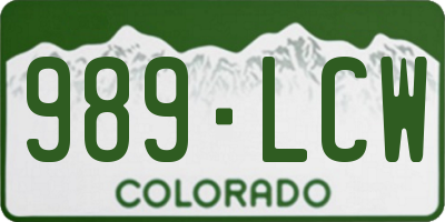 CO license plate 989LCW