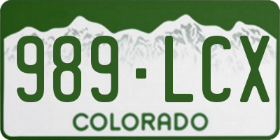 CO license plate 989LCX