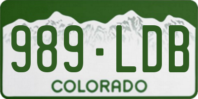 CO license plate 989LDB