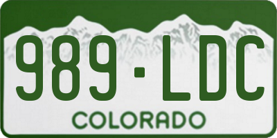 CO license plate 989LDC
