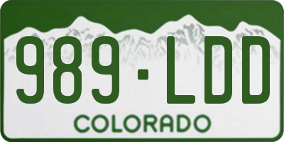 CO license plate 989LDD