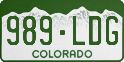 CO license plate 989LDG