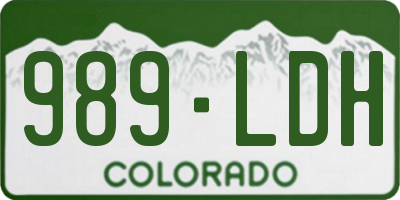 CO license plate 989LDH