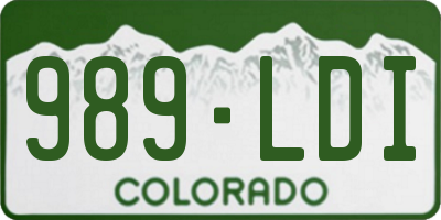 CO license plate 989LDI