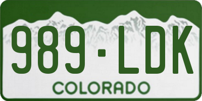 CO license plate 989LDK
