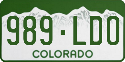 CO license plate 989LDO