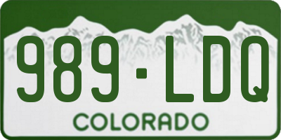 CO license plate 989LDQ