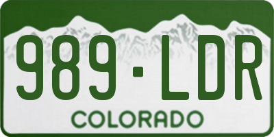 CO license plate 989LDR
