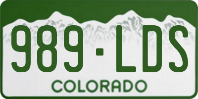 CO license plate 989LDS