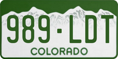 CO license plate 989LDT