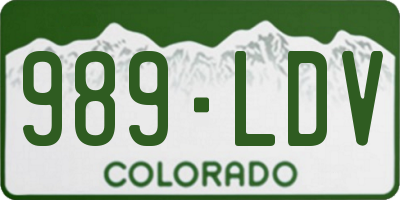 CO license plate 989LDV