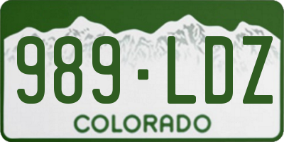 CO license plate 989LDZ